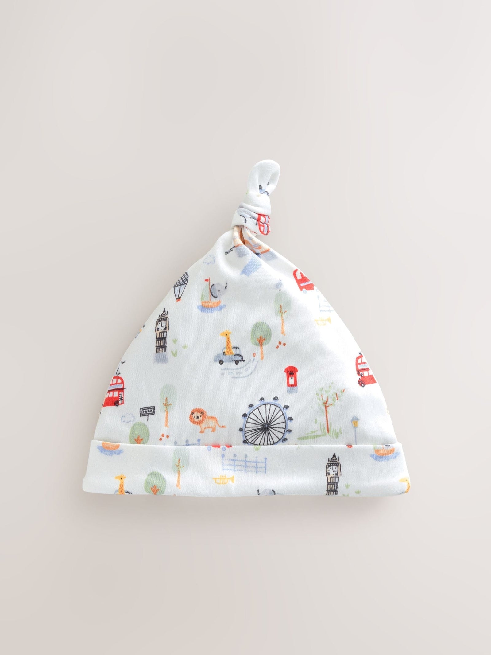 Blue London Tie Top Baby Hats 3 Pack (0-18mths)