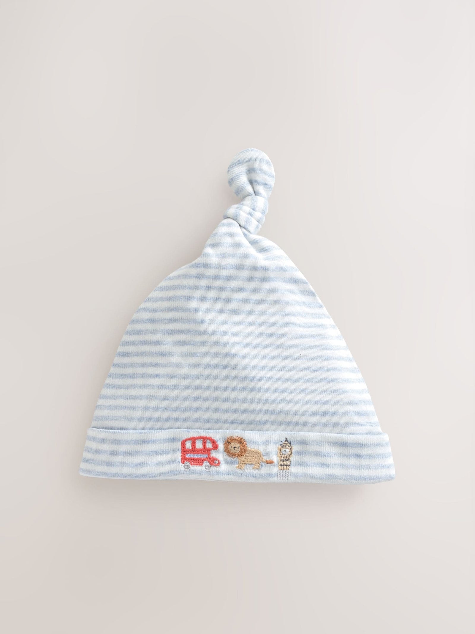 Blue London Tie Top Baby Hats 3 Pack (0-18mths)