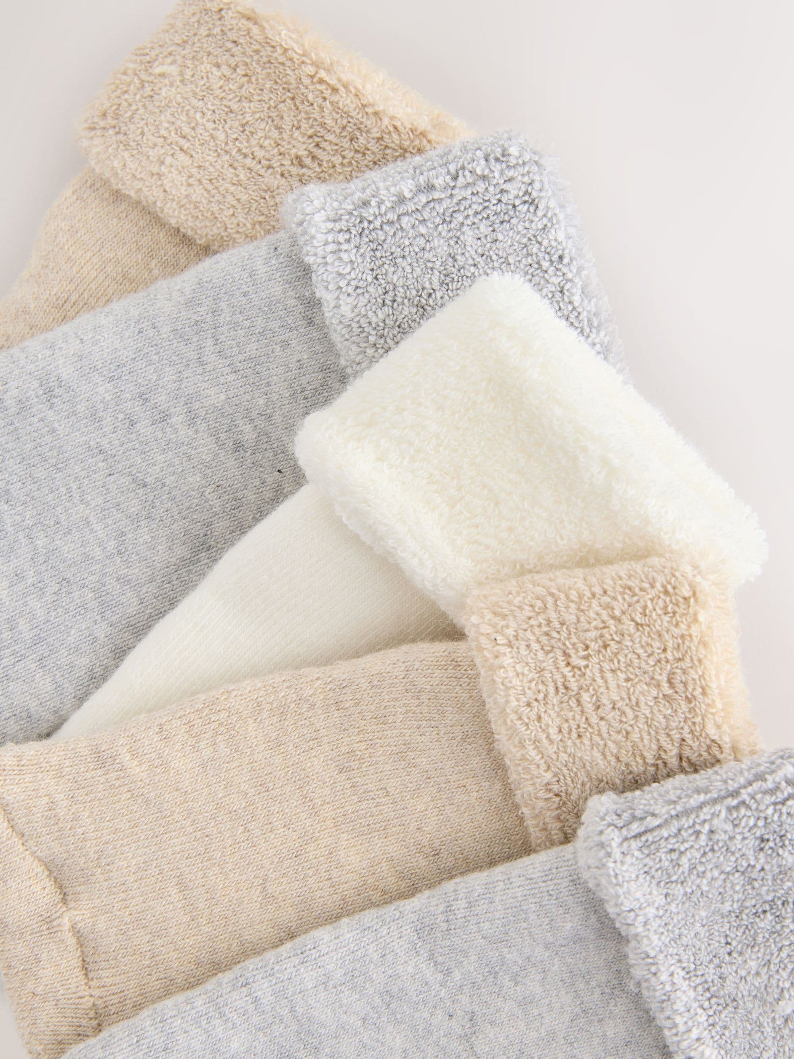 Neutral Baby Roll Top Towelling Socks 5 Pack (0mths-2yrs)