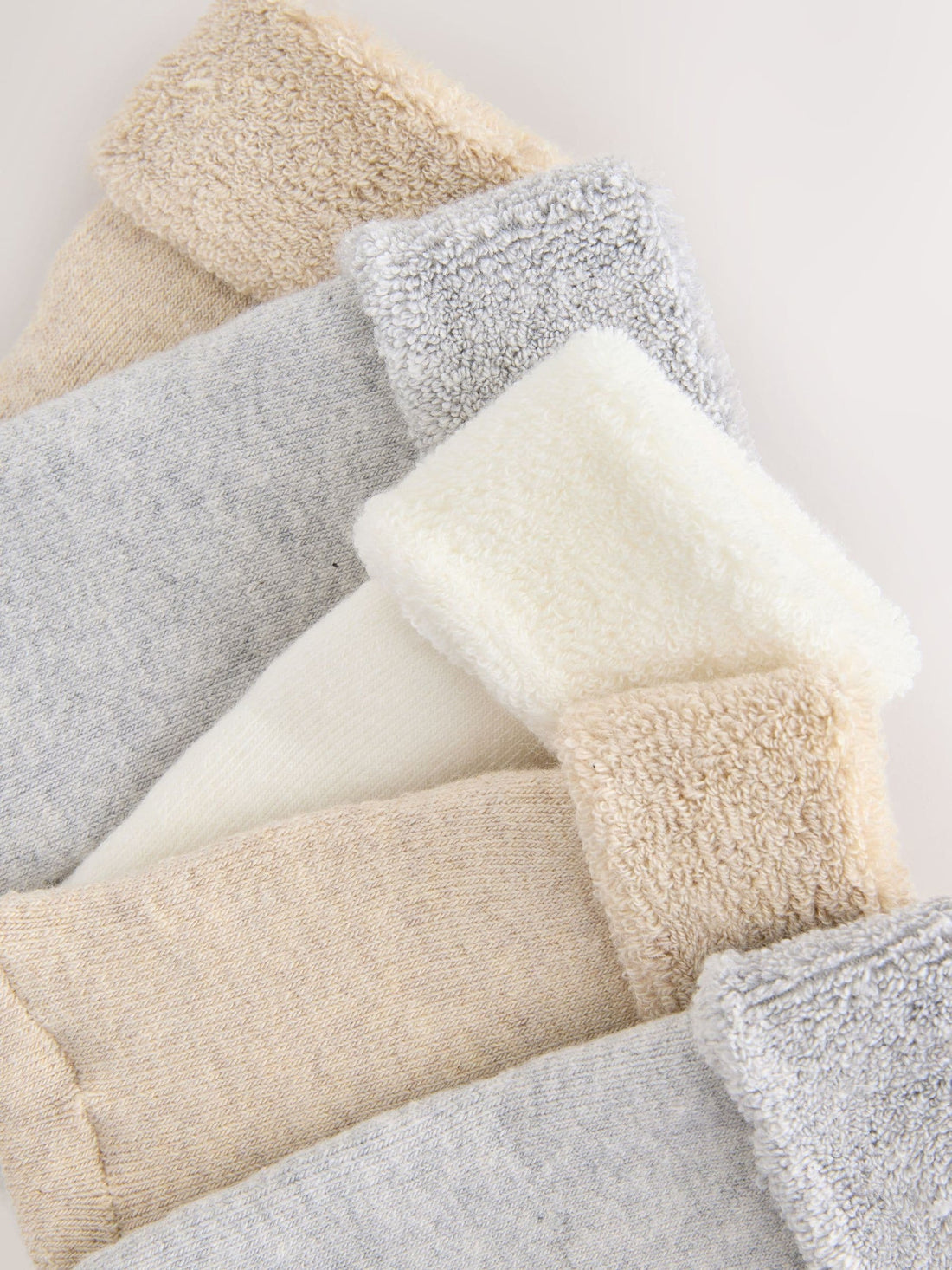 Neutral Baby Roll Top Towelling Socks 5 Pack