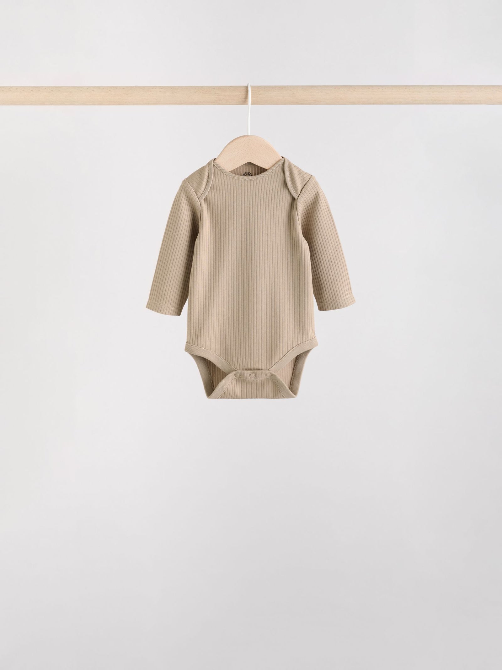 Brown Long Sleeve Baby Bodysuits 5 Pack