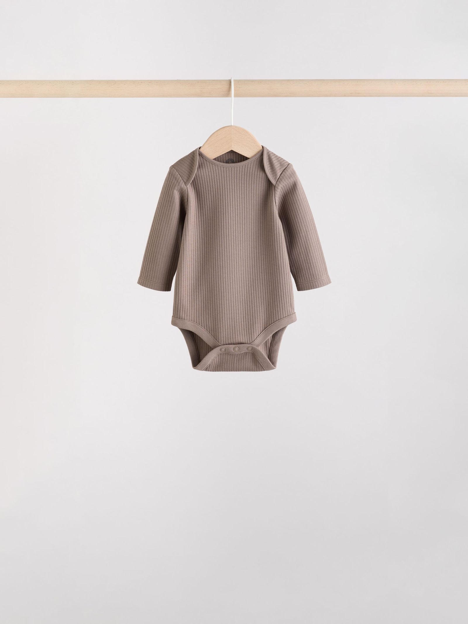 Brown Long Sleeve Baby Bodysuits 5 Pack