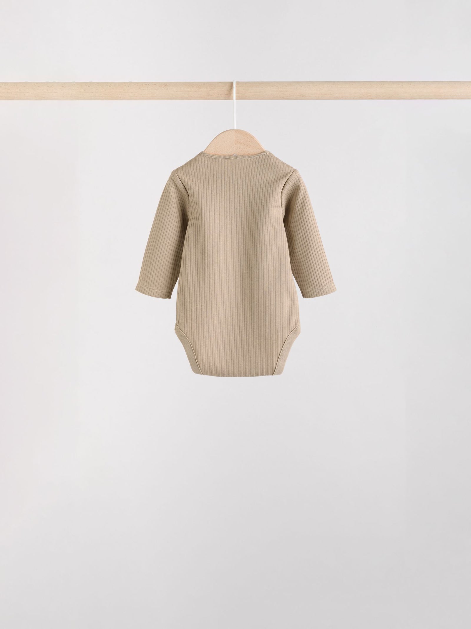 Brown Long Sleeve Baby Bodysuits 5 Pack