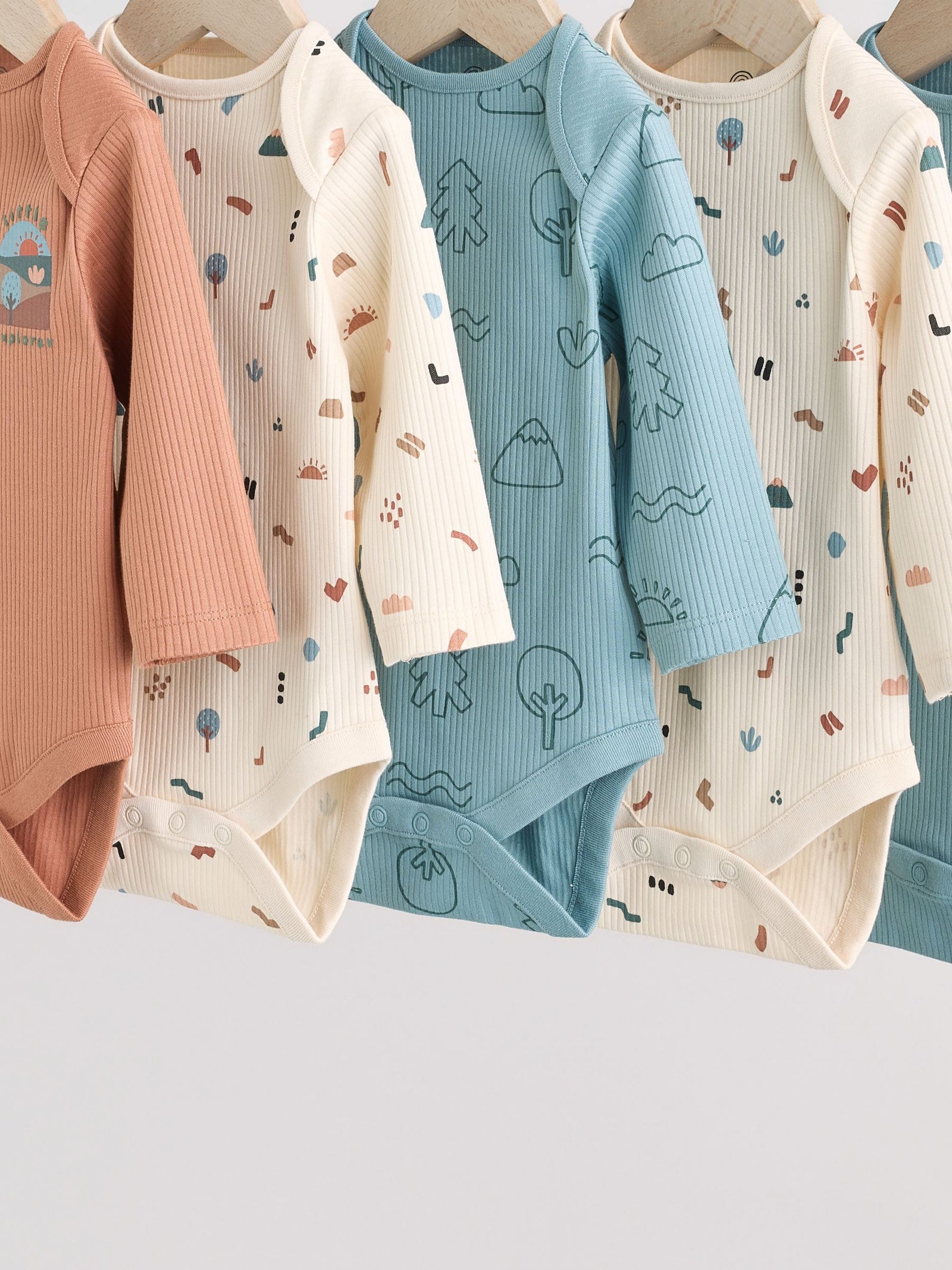 Multi Baby Bodysuits 5 Pack