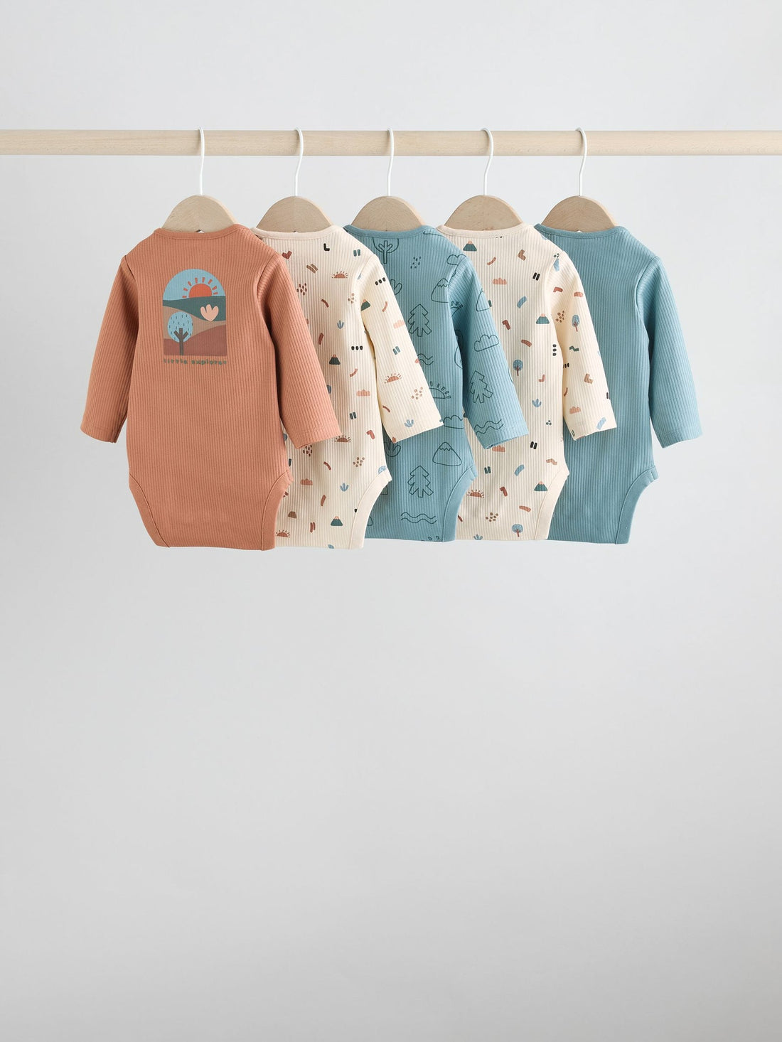 Multi Baby Bodysuits 5 Pack