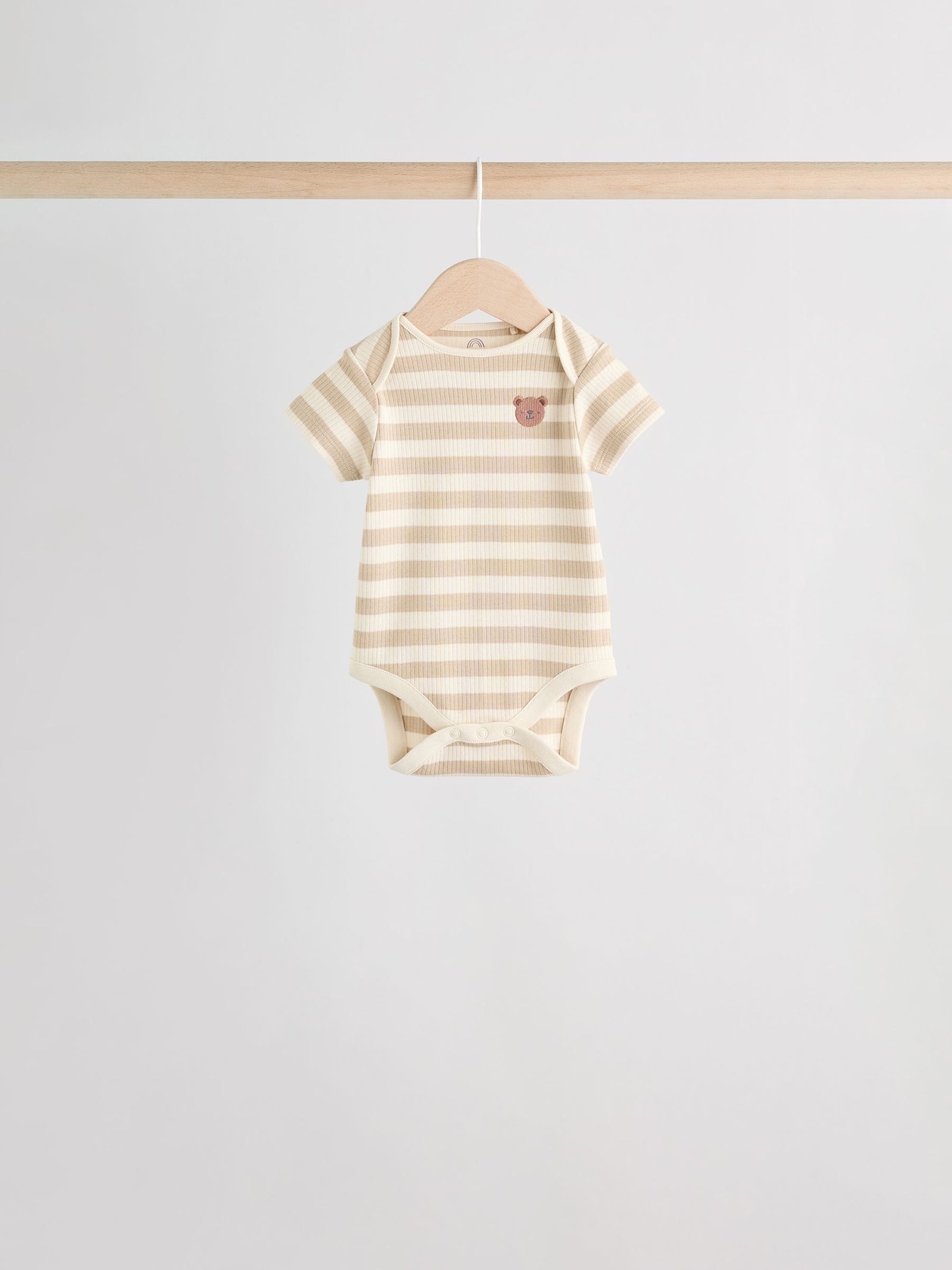 Chocolate Brown Baby Short Sleeve Bodysuits 5 Pack