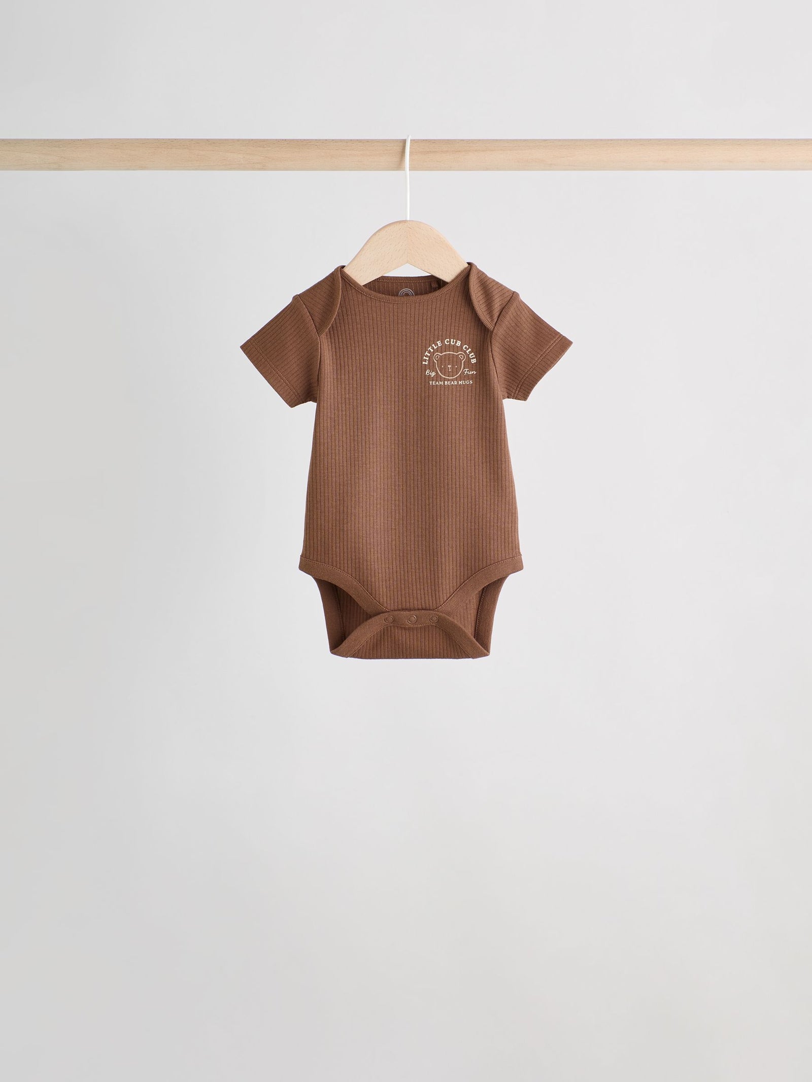 Chocolate Brown Baby Short Sleeve Bodysuits 5 Pack