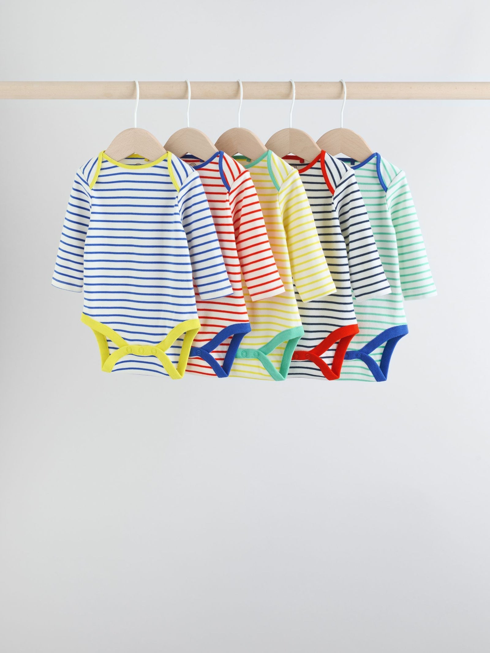 Bright Baby Long Sleeve Bodysuits 5 Pack