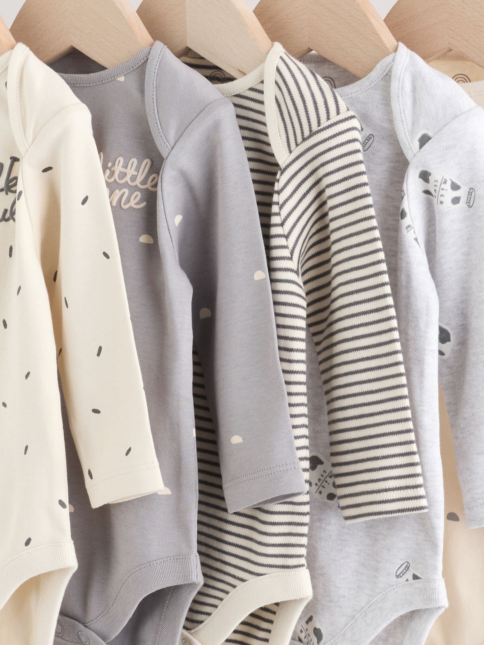 Monochrome Baby Long Sleeve Bodysuits 5 Pack