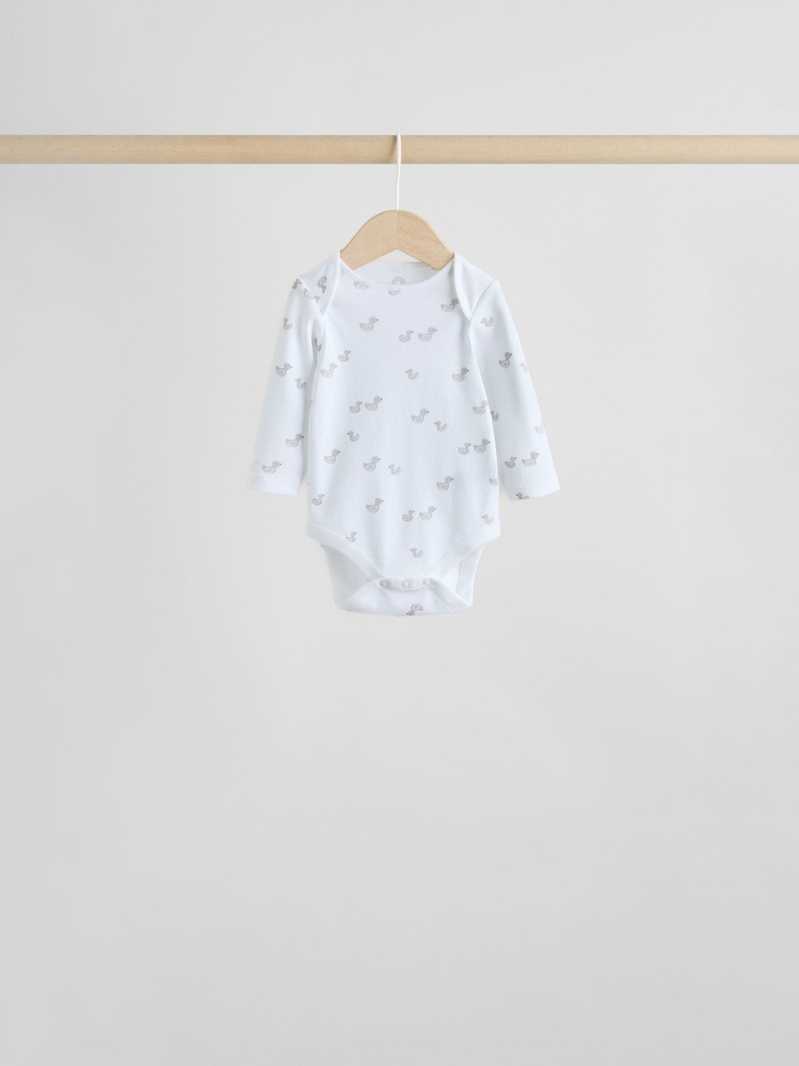Grey Long Sleeved Baby Bodysuits 5 Pack