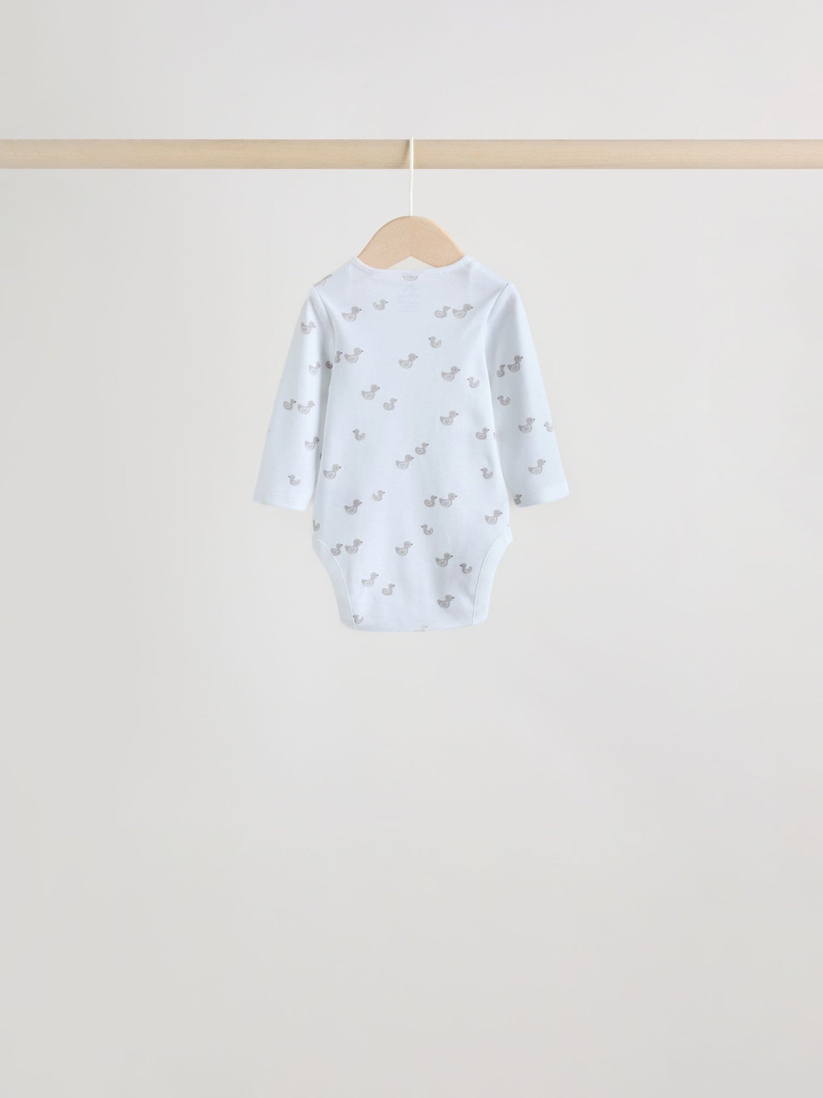Grey Long Sleeved Baby Bodysuits 5 Pack