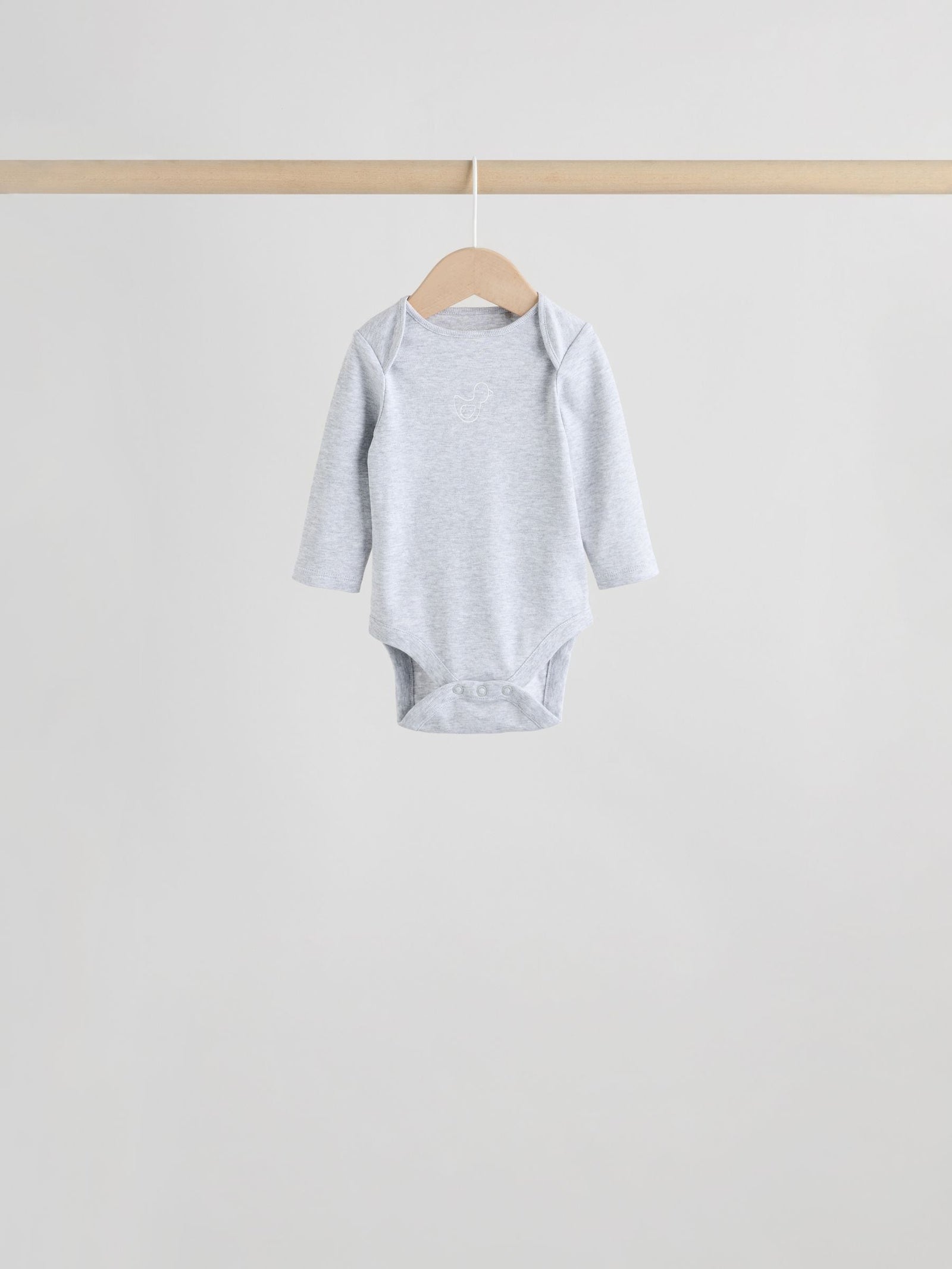 Grey Long Sleeved Baby Bodysuits 5 Pack