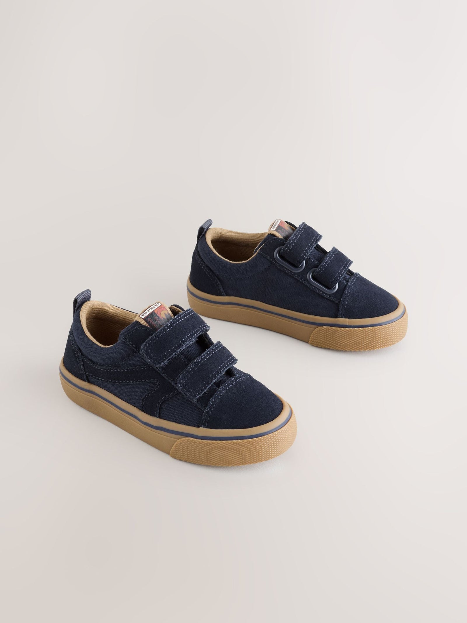 Blue Navy Standard Fit (F) Touch Fastening Skate Trainers
