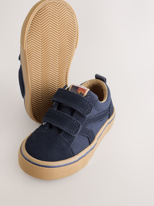 Blue Navy Standard Fit (F) Touch Fastening Skate Trainers