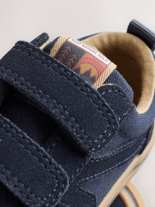 Blue Navy Standard Fit (F) Touch Fastening Skate Trainers