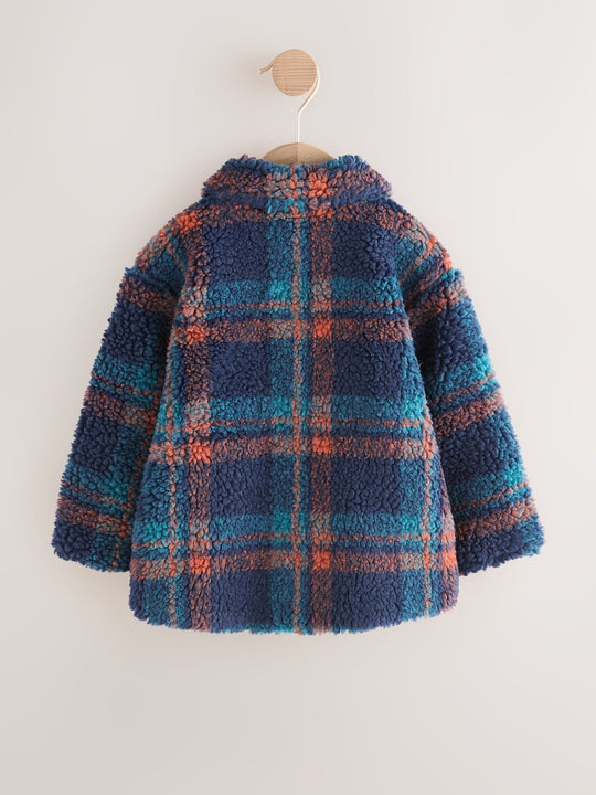 Navy Check Borg Fleece Shacket (3mths-7yrs)