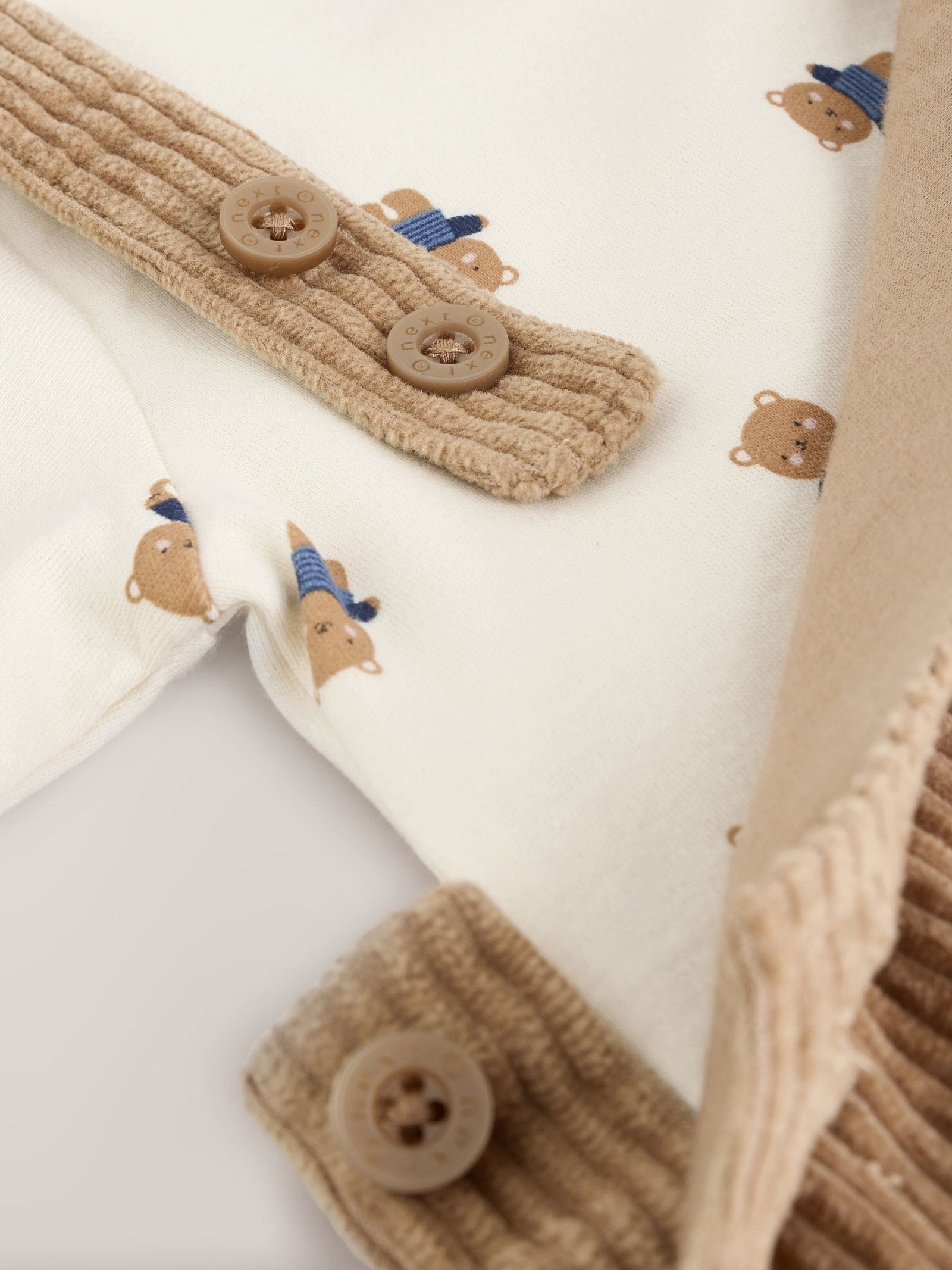 Tan Brown Bear Cord Dungarees and Bodysuit Set (0mths-2yrs)