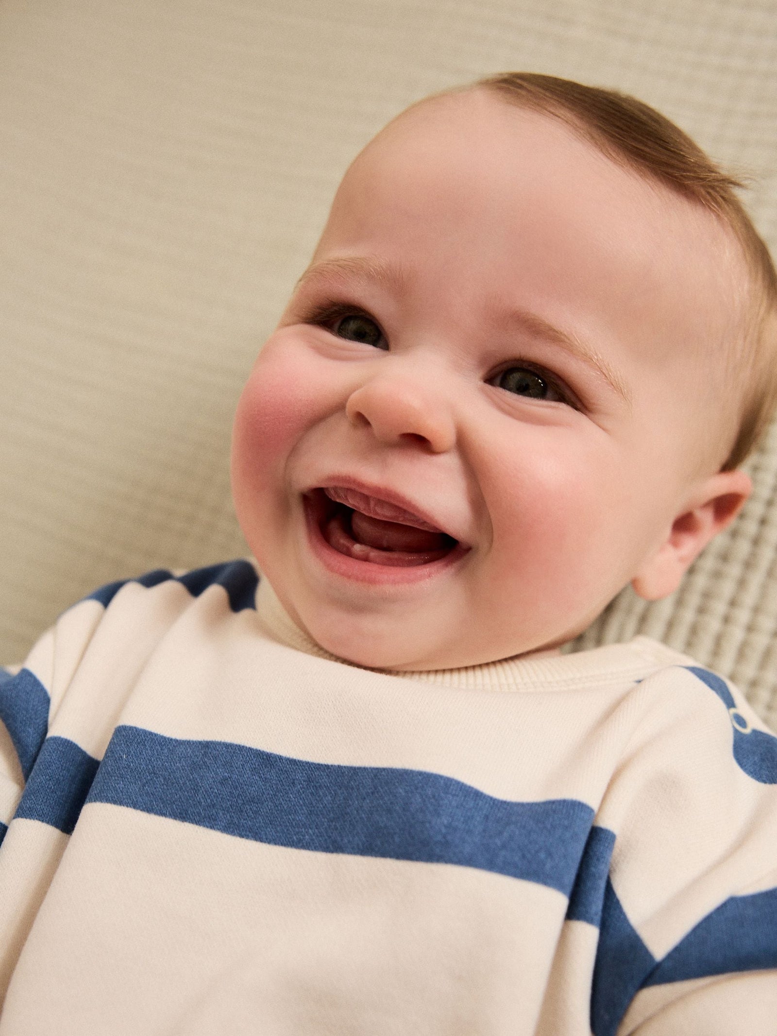 Blue Stripe Baby Sweat Romper (0mths-3yrs)
