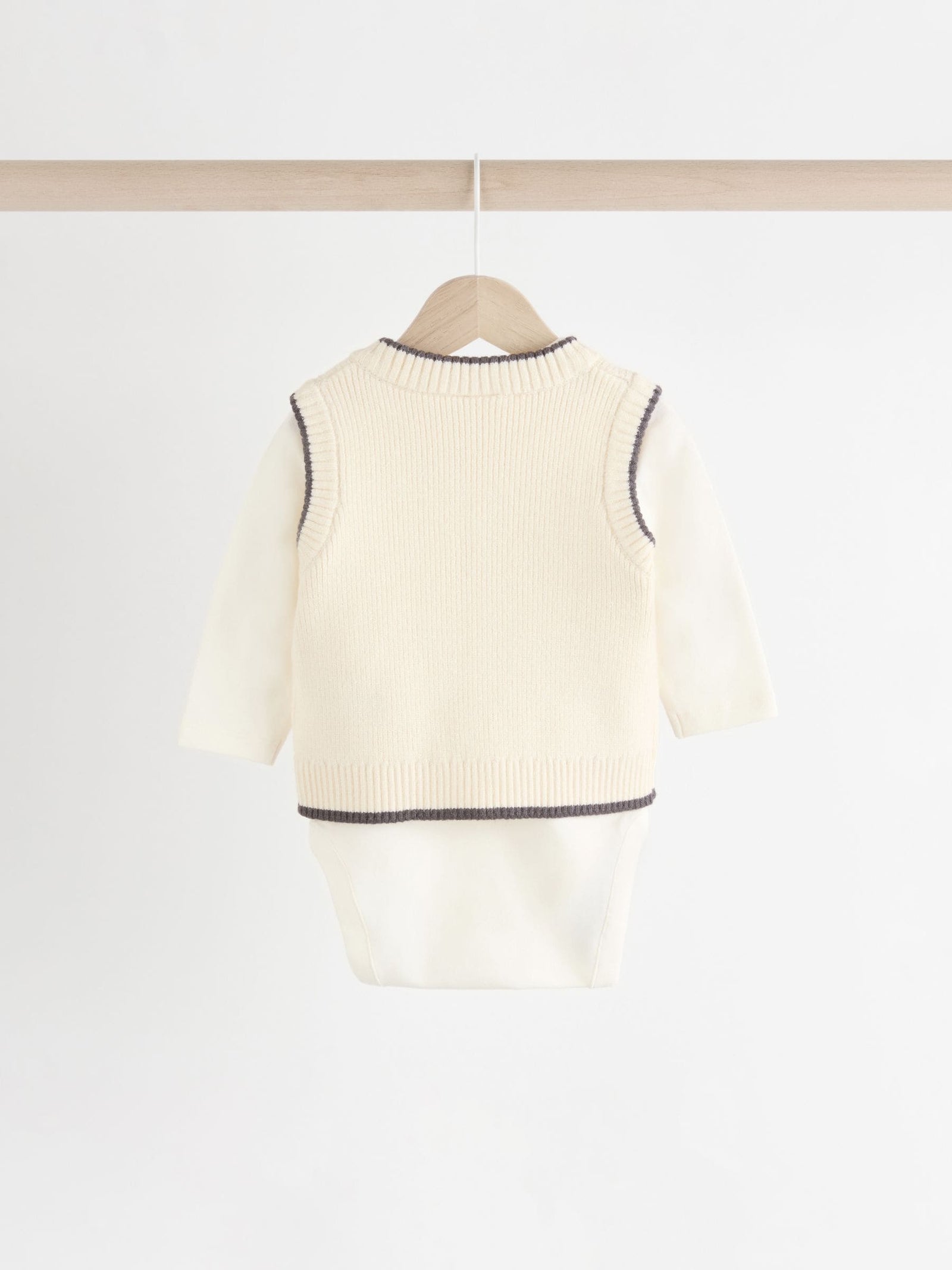 Black/White Baby Knitted Vest, Top and Leggings Set (0mths-2yrs)