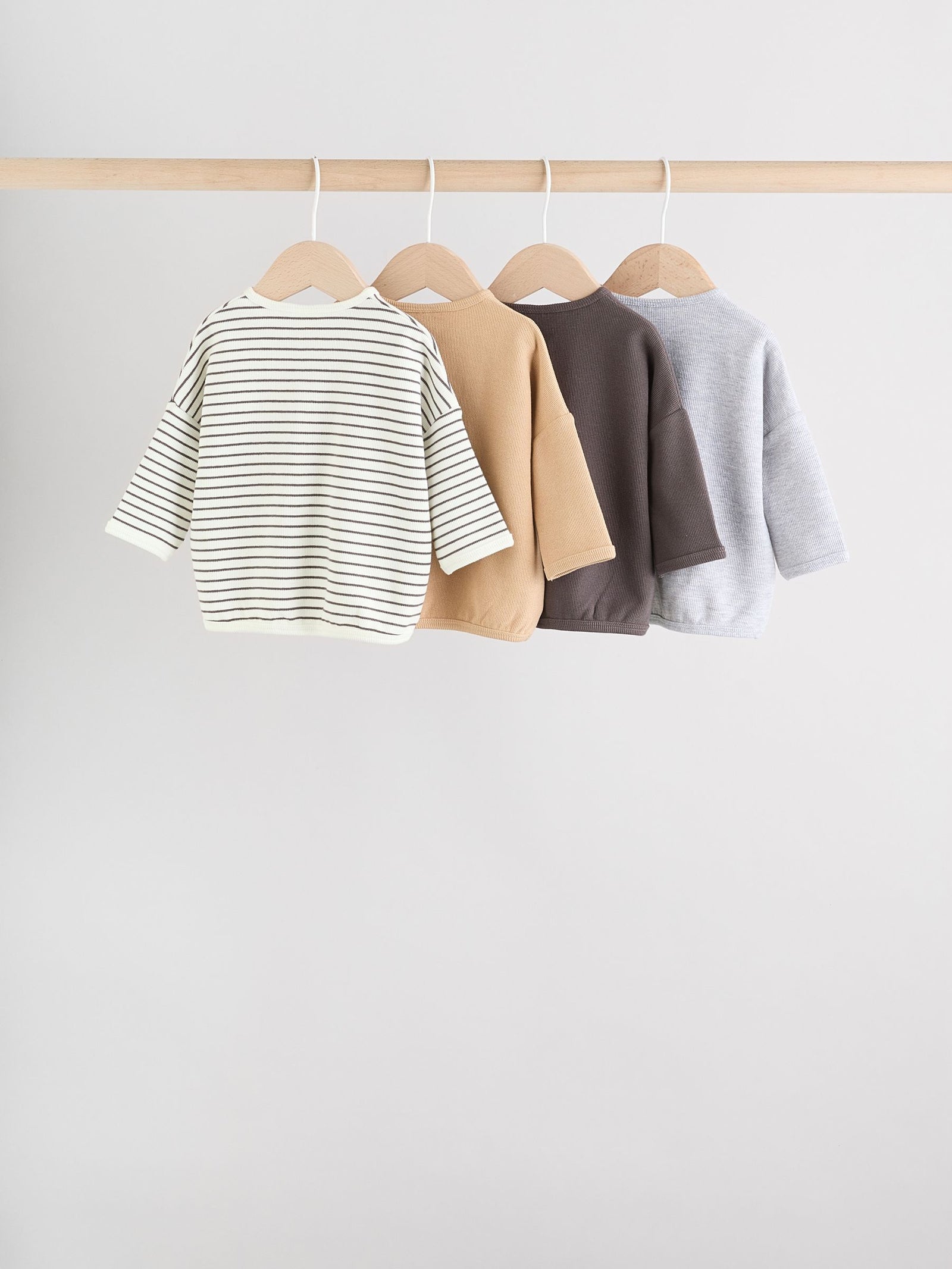 Mono Stripe Baby Long Sleeve T-Shirts 4 Pack (0mths-2yrs)