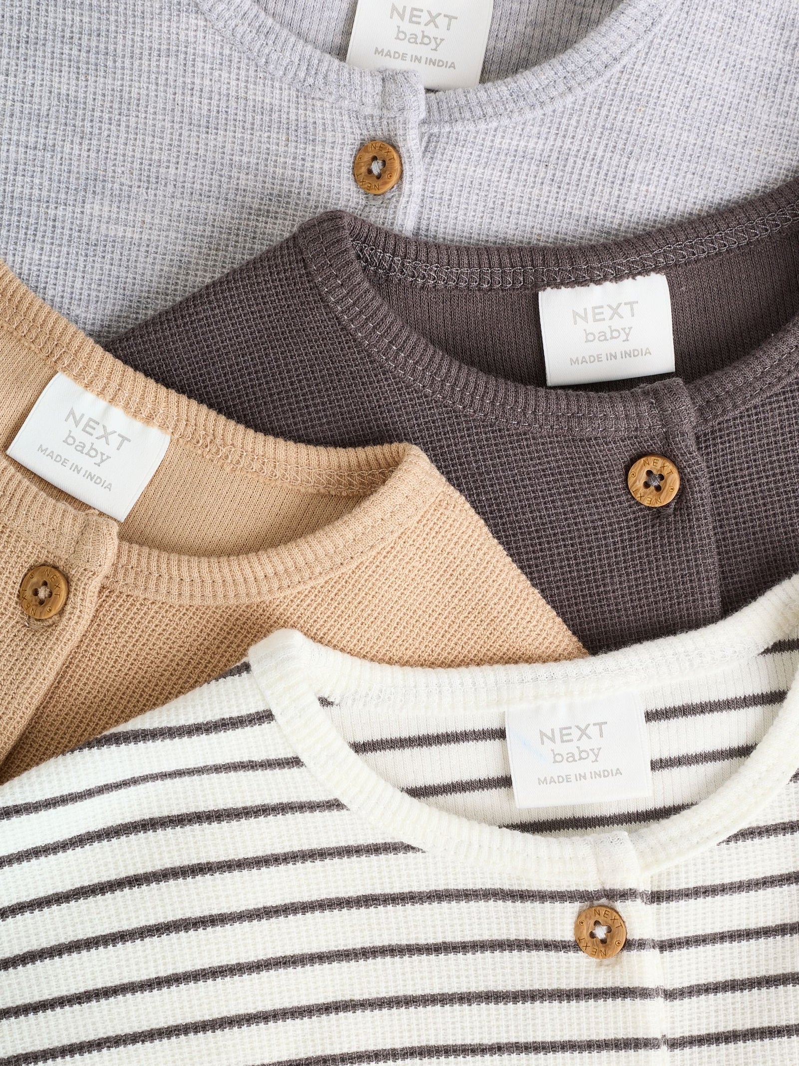 Mono Stripe Baby Long Sleeve T-Shirts 4 Pack (0mths-2yrs)