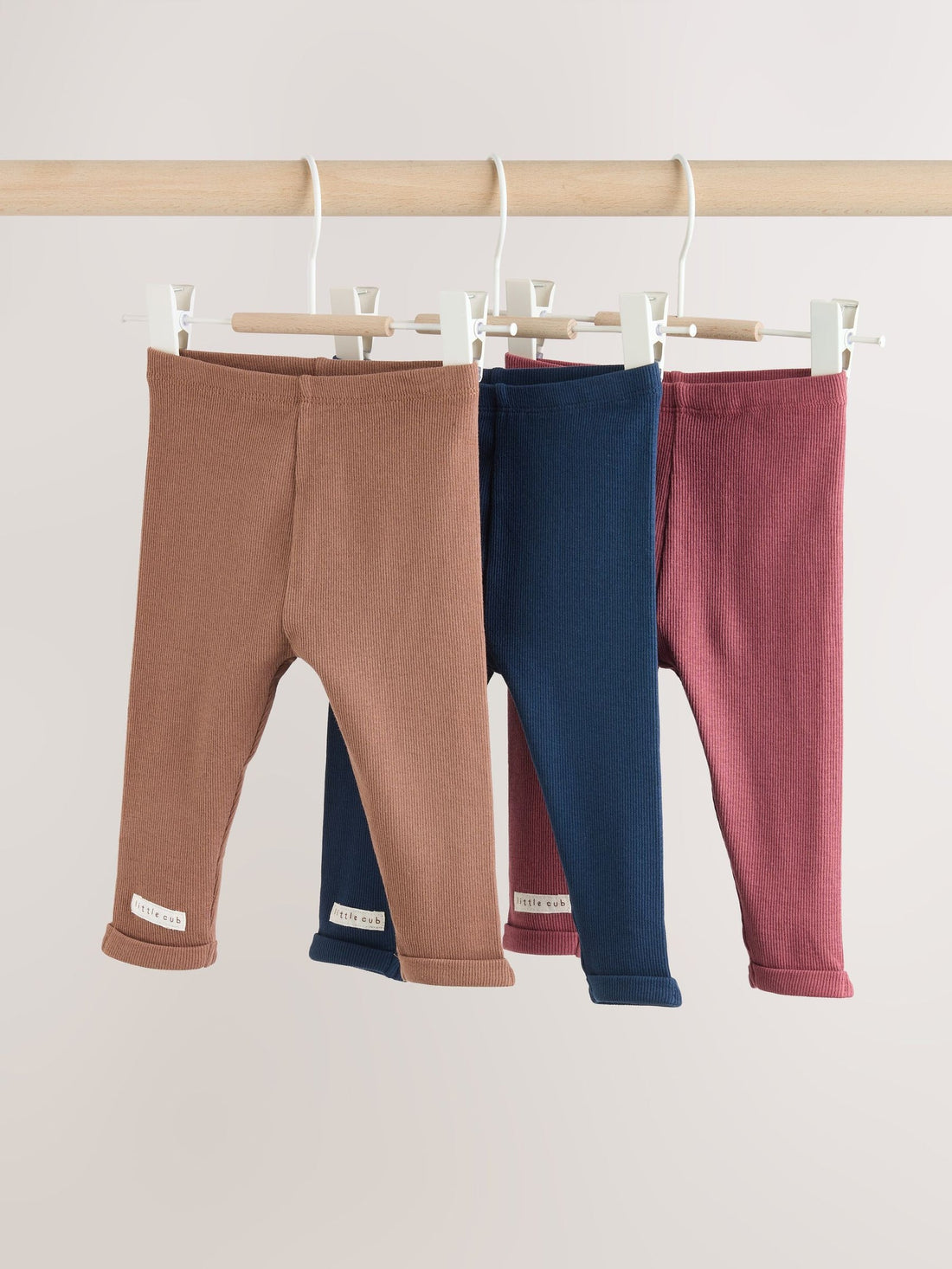 Navy Blue/Brown Baby Jersey Leggings 3 Pack (0-18mths)