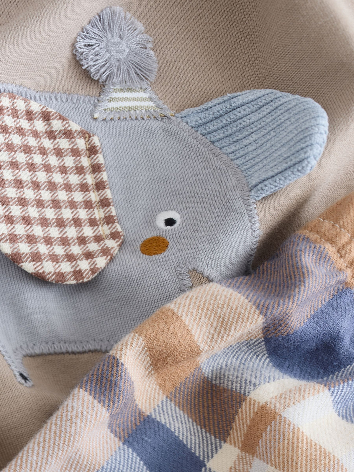 Olive Green/Stone/Ecru Animal Check Woven Bottom Pyjamas 3 Pack (9mths-12yrs)
