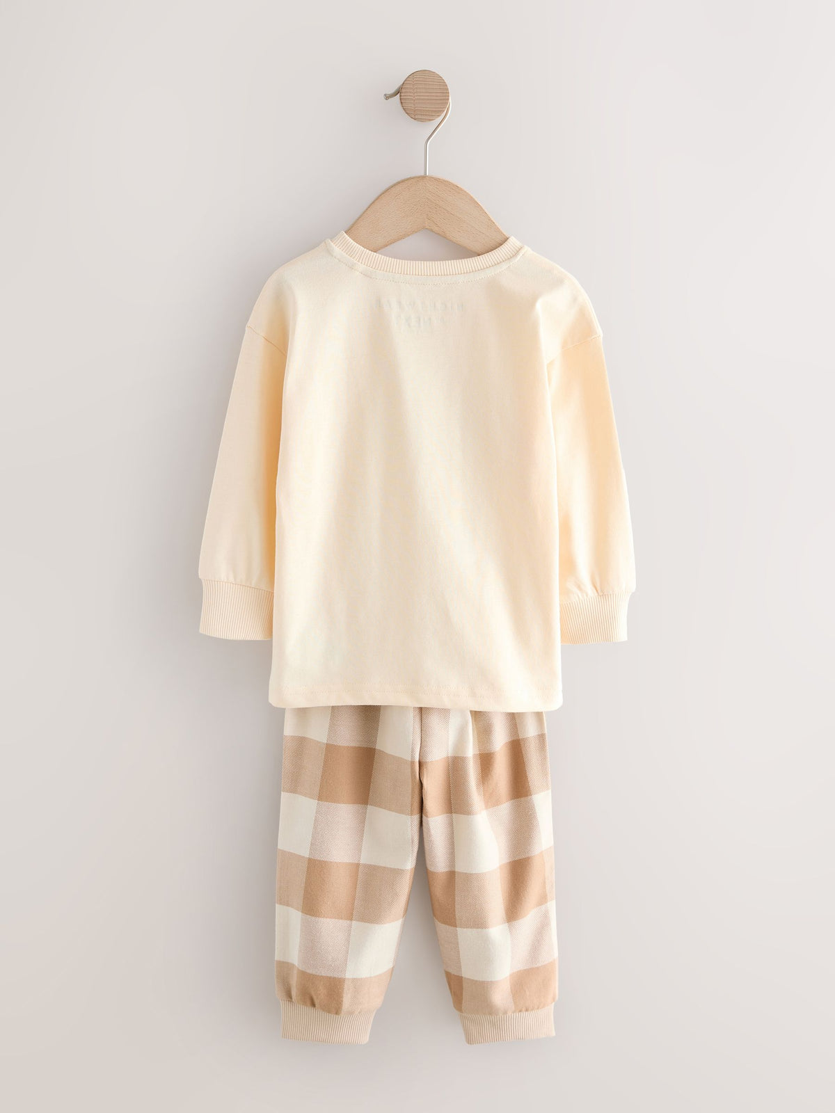 Olive Green/Stone/Ecru Animal Check Woven Bottom Pyjamas 3 Pack (9mths-12yrs)