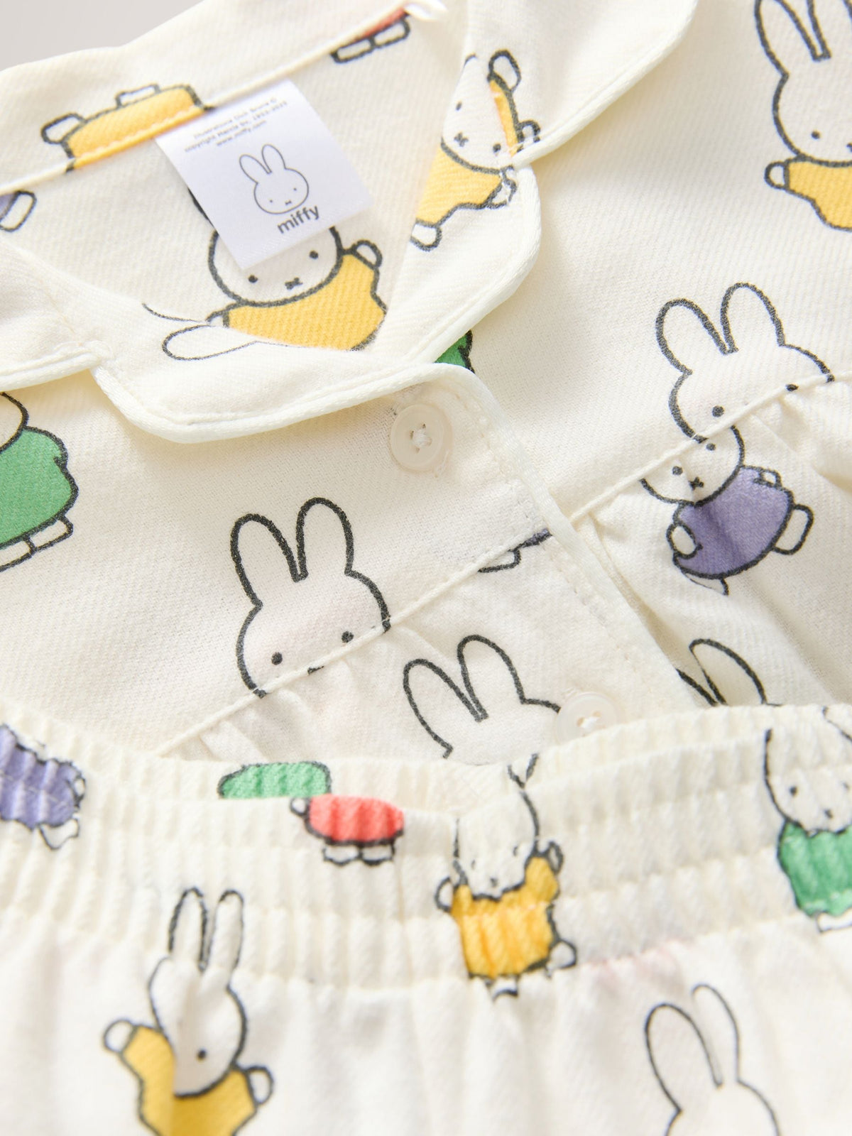 Ecru White Miffy Button Through Pyjamas (9mths-10yrs)
