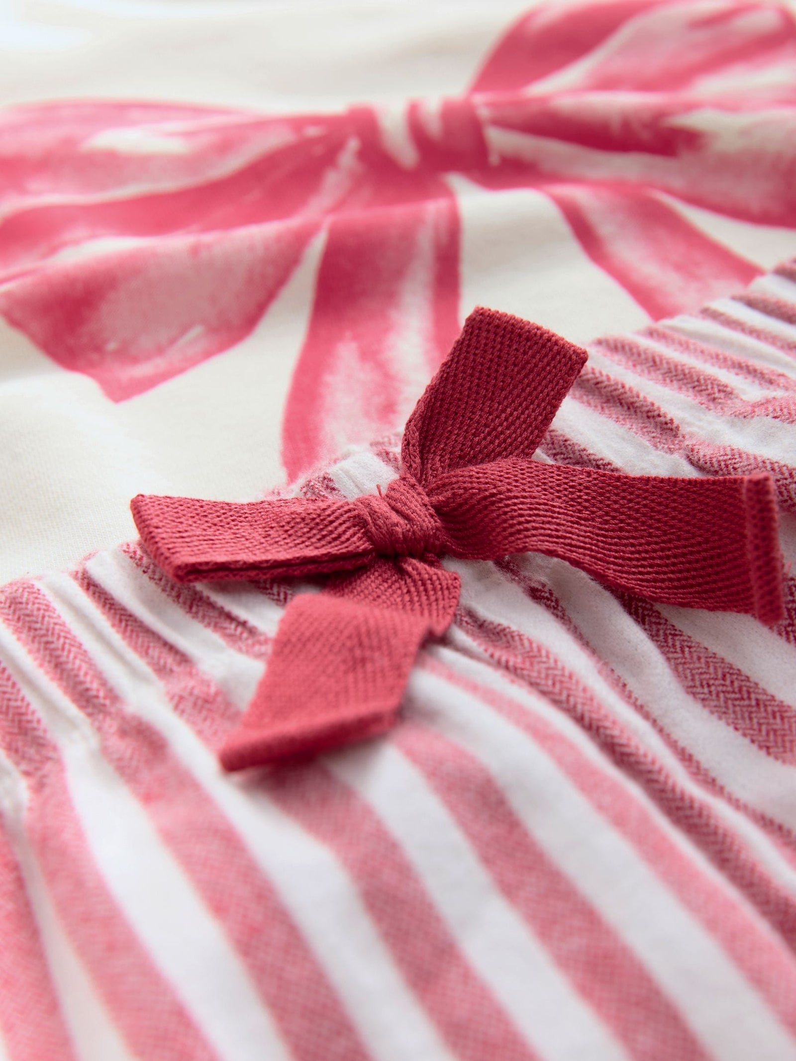 Cream/Red Bow Sweatshirt Pyjamas