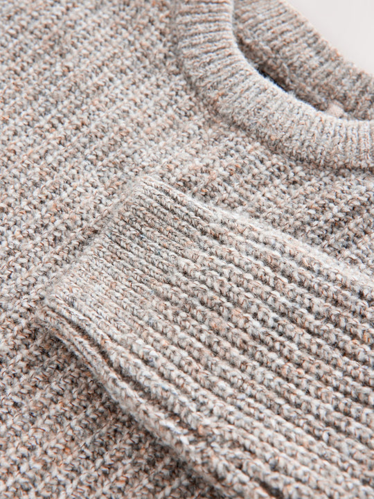 Neutral Knitted Crew Neck Jumper (3mths-7yrs)