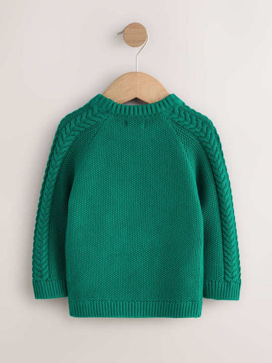 Green Santa Knitted Christmas Jumper (3mths-7yrs)