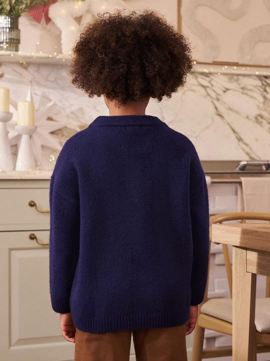 Navy Blue Dog Christmas Jumper immediate