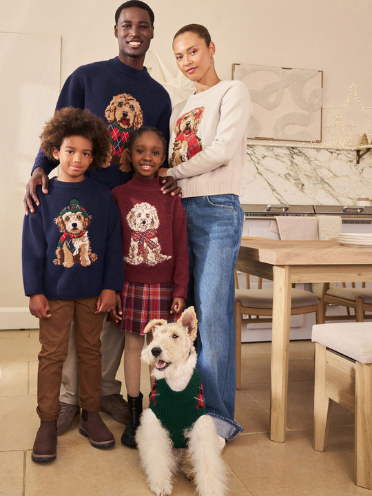 Navy Blue Dog Christmas Jumper immediate