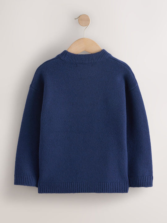 Navy Blue Dog Christmas Jumper immediate