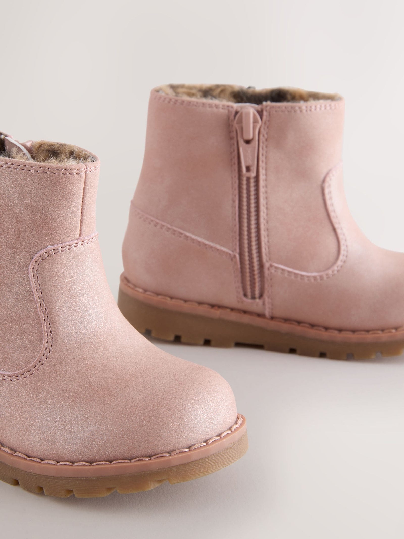 Pink Wide Fit (G) Chelsea Zip Tassel Ankle Boots