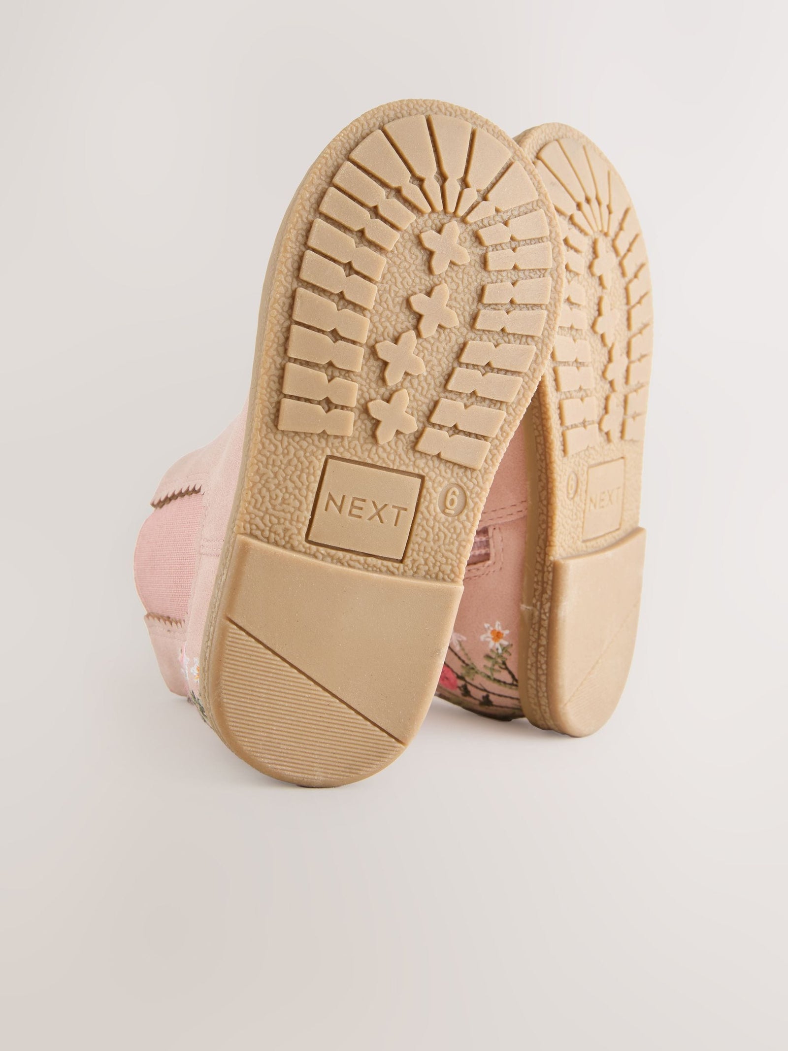 Pink Embroidered Wide Fit (G) Chelsea Ankle Boots