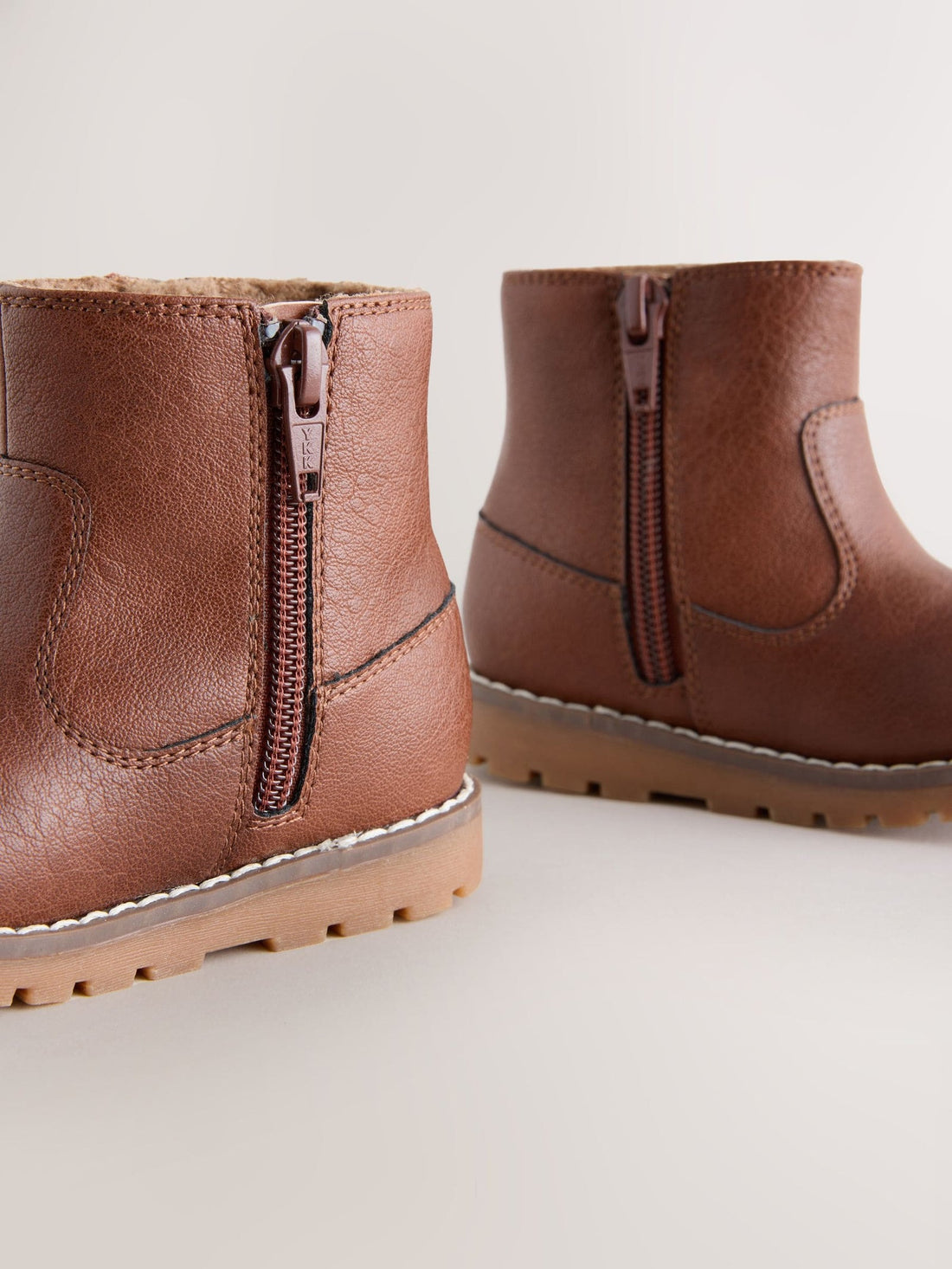 Tan Brown Wide Fit (G) Chelsea Zip Tassel Ankle Boots