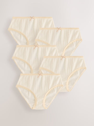 Ecru White Texture Briefs 5 Pack (1.5-16yrs)