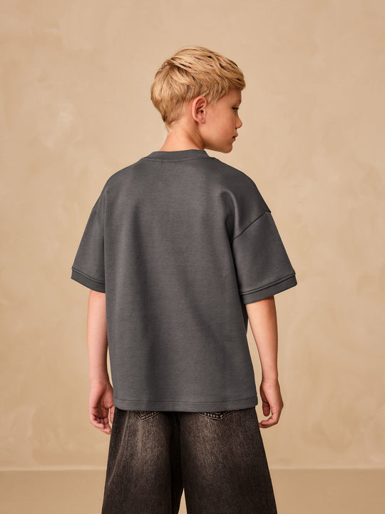 Charcoal Grey Subscribe Graphic Heavyweight Short Sleeve T-Shirt (3-16yrs)