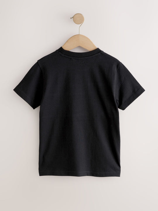 Black/Neutral Colourblock Short Sleeve T-Shirt (3-16yrs)