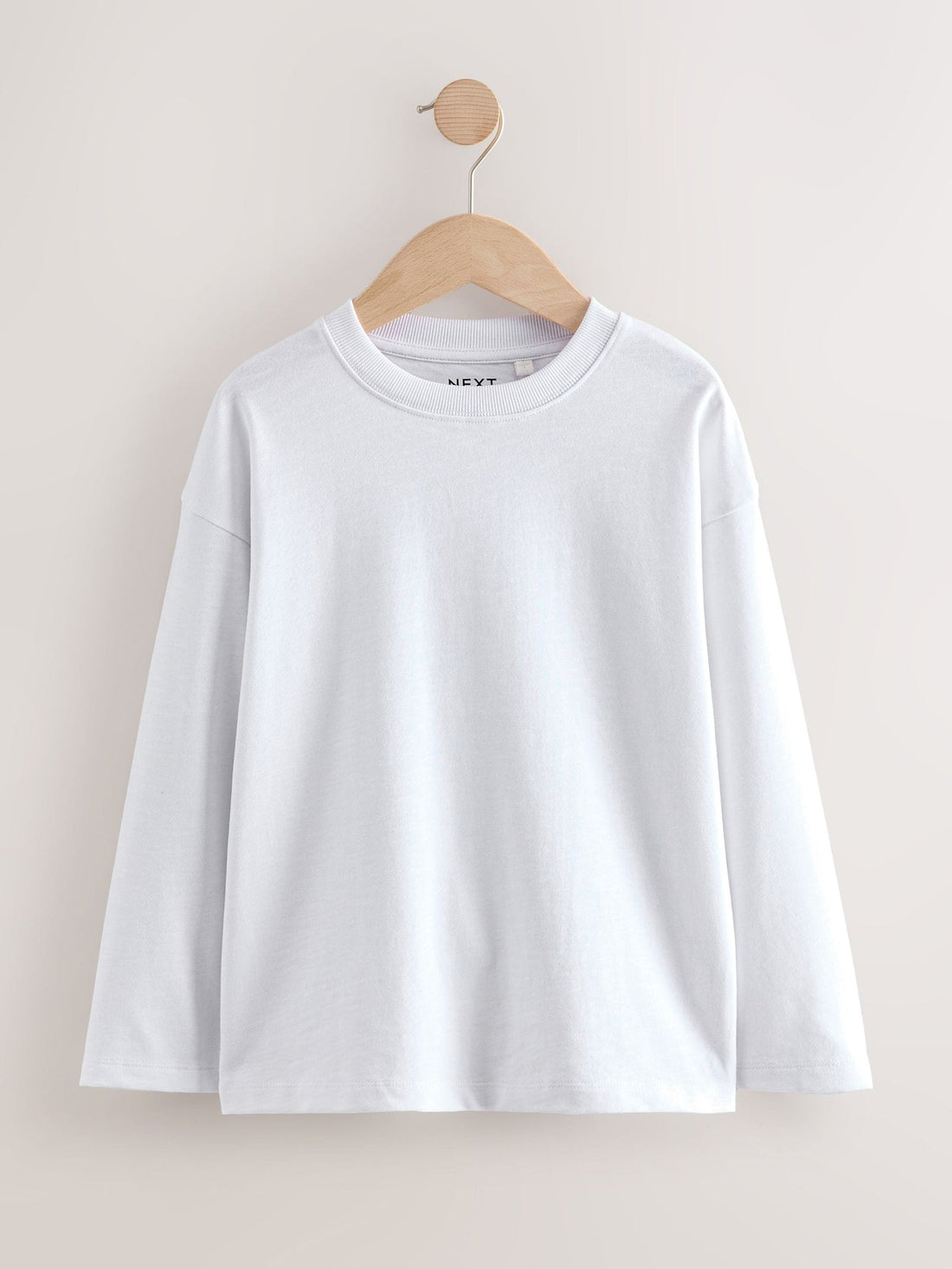 White Relaxed Fit Long Sleeve Cosy T-Shirt immediate