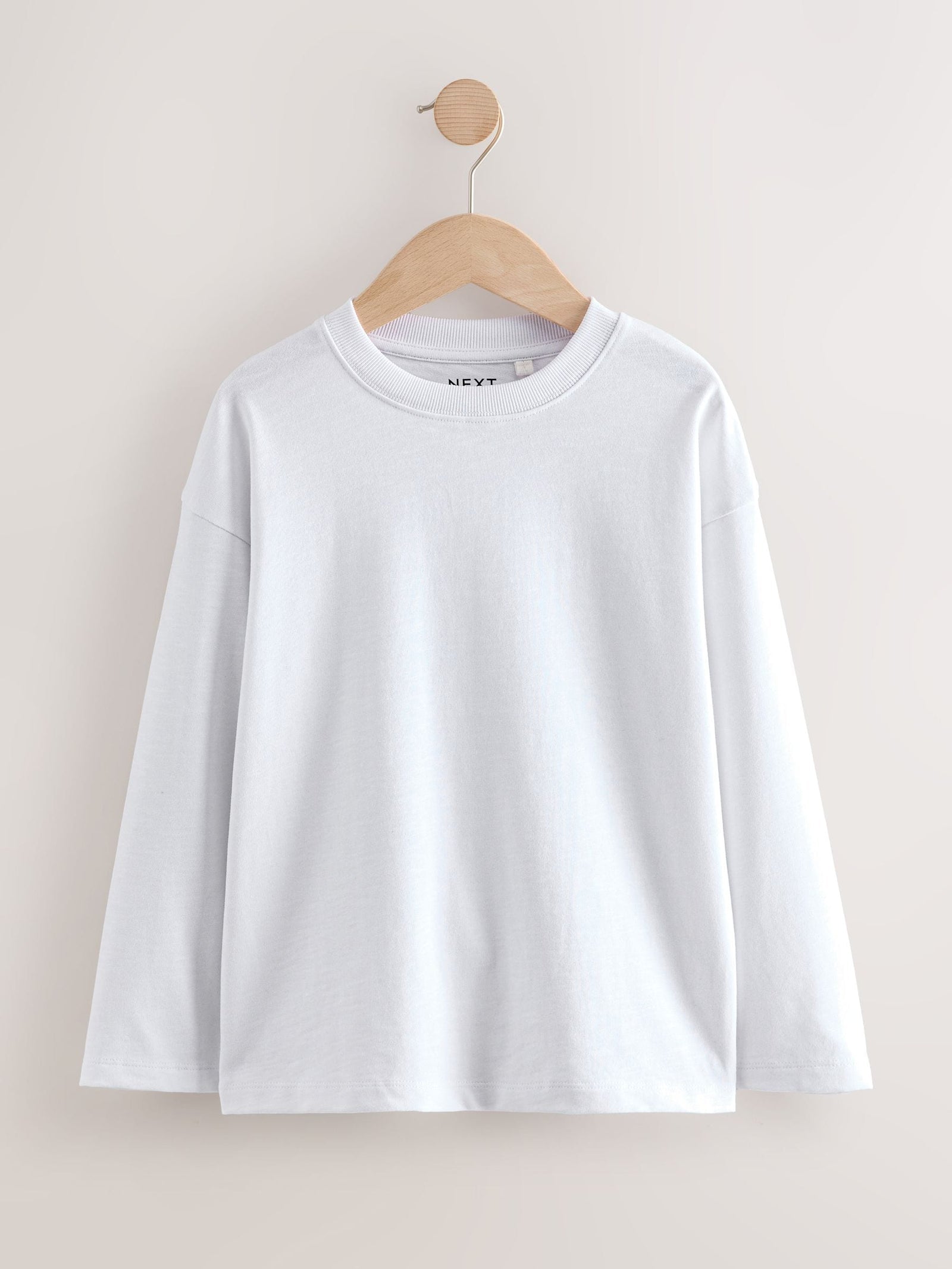 White Relaxed Fit Long Sleeve Cosy T-Shirt immediate