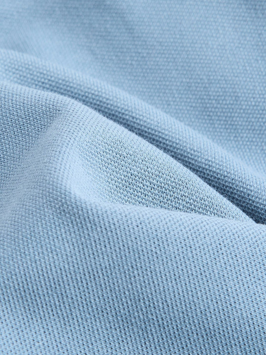 Mid Blue Long Sleeve Polo Shirt (3-16yrs)