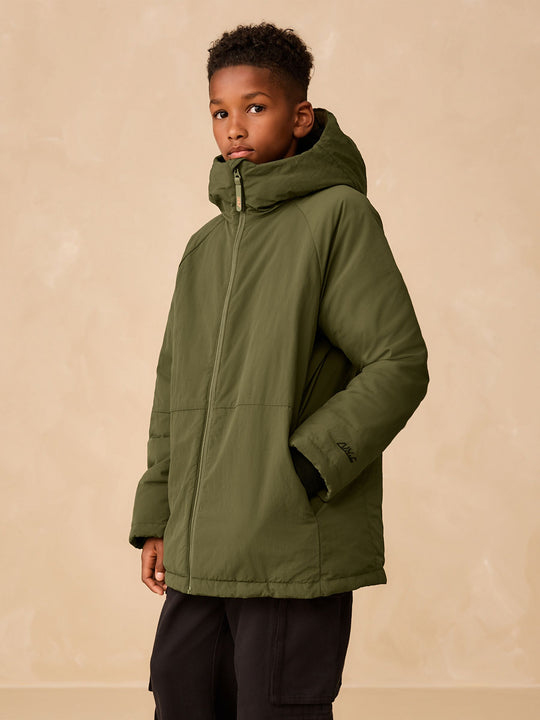Khaki Green Shower Resistant Inner Wadded Coat (3-16yrs)