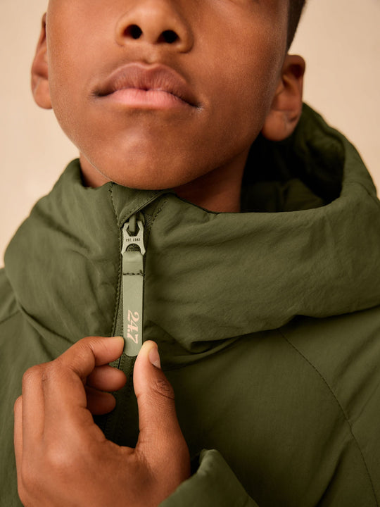 Khaki Green Shower Resistant Inner Wadded Coat (3-16yrs)