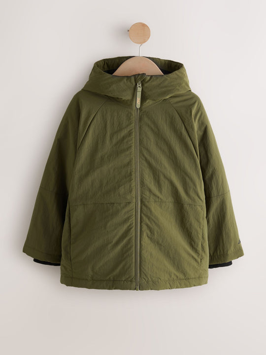 Khaki Green Shower Resistant Inner Wadded Coat (3-16yrs)