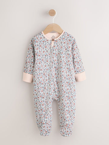 Ecru Floral 2.5 TOG Wadded Baby Sleepsuit