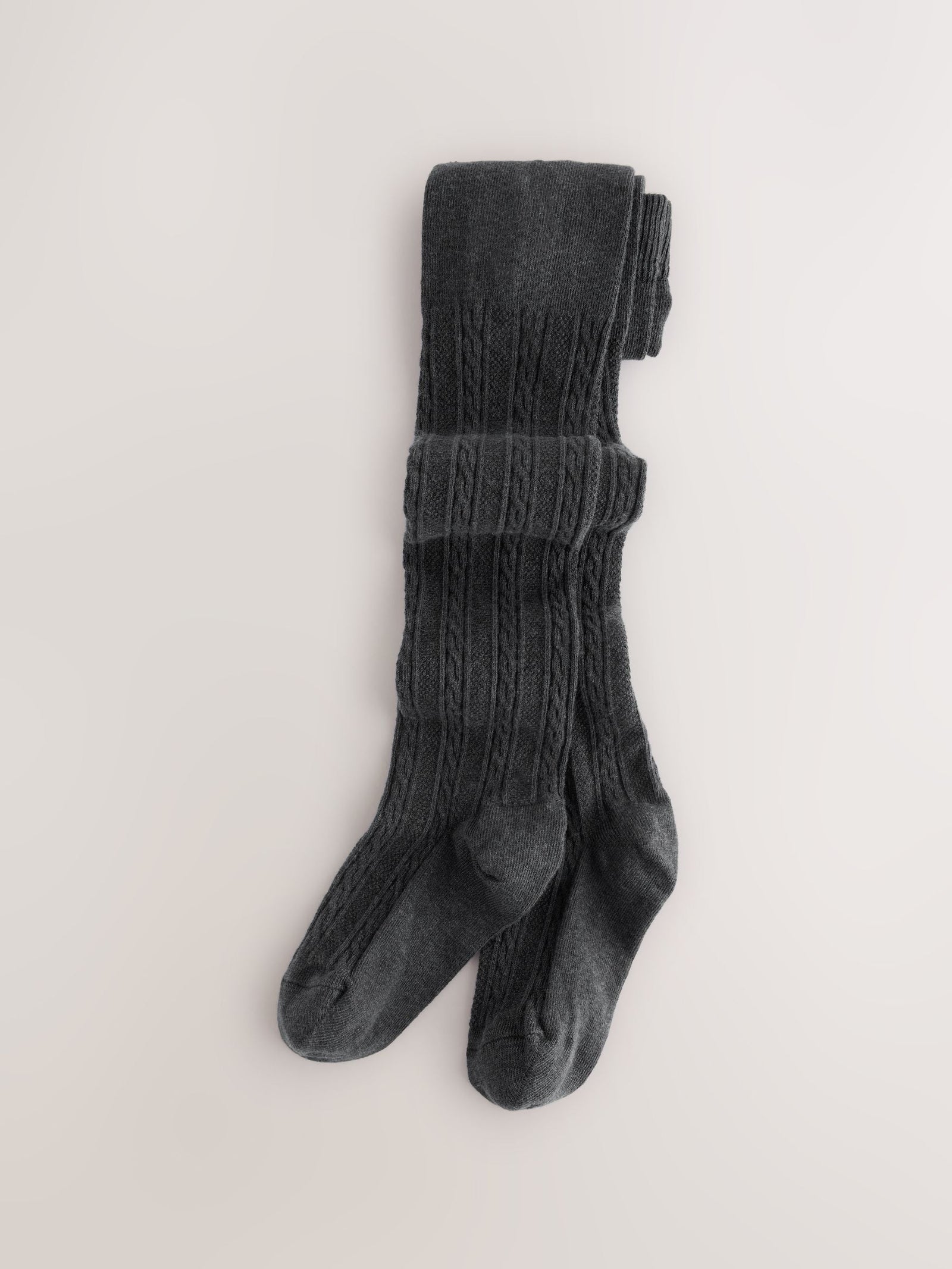 Pink/Charcoal Grey and Cream Cotton Rich Cable Tights 5 Pack