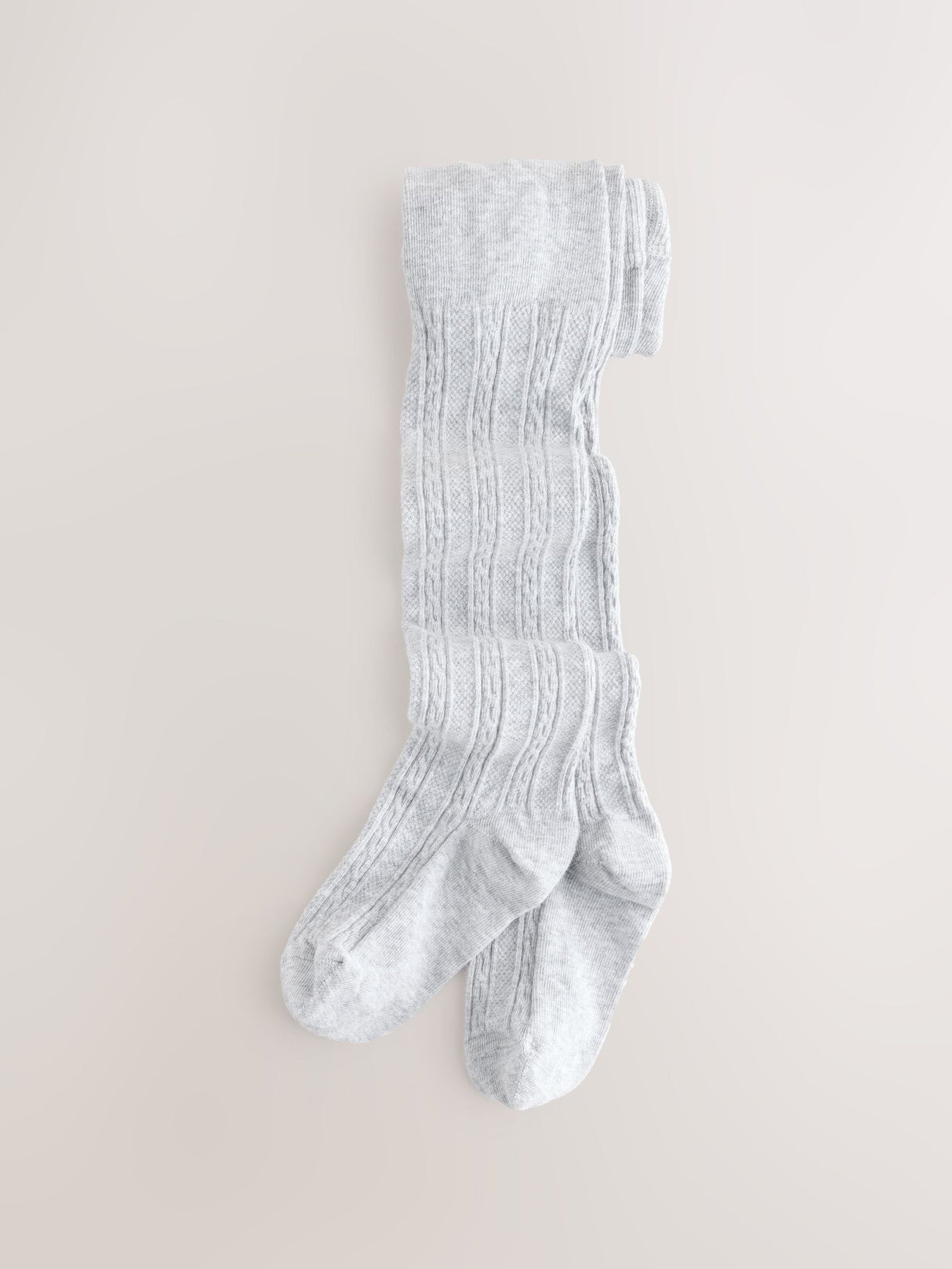 Pink/Charcoal Grey and Cream Cotton Rich Cable Tights 5 Pack
